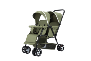 <span class=keywords><strong>Passeggino</strong></span> Doppio Pieghevole con Telaio in Acciaio Inossidabile Leggero in Lino e Tessuto Oxford, Sistema da Viaggio per Neonati con Doppio Sedile - Product Image 3