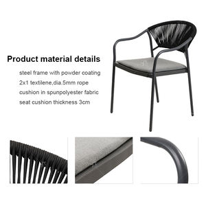 <span class=keywords><strong>2x1</strong></span> Silla de comedor apilable de Teslin popular para jardín, patio o cafetería con cojín - Product Image 2