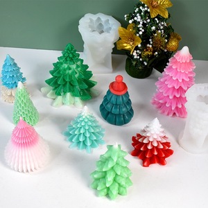 Arbre de noël bonhomme de neige Silicone moule ensemble bricolage bougies parfumées plâtre décor cire artisanat enchanté noël Silicone moules - Product Image 5