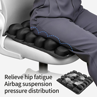 Coussin d'assise gonflable à air pour soulagement de la pression du coccyx et soutien des hanches, coussin d'air dynamique respirant pour le bureau et les longues périodes assises