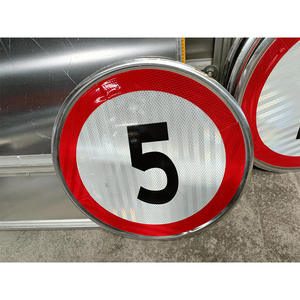 إشارات مرور من الألومنيوم عالية الوضوح عاكسة للحد الأقصى لسرعة الطريق تحذير القيادة البطيئة يتوفر كلا النوعين واقفين قابل للطي - Product Image 3