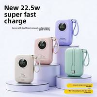 Batterie externe à charge rapide personnalisée avec câbles intégrés, batterie externe compacte 10000mAh 20000mAh, chargeur portable, batteries externes