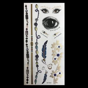 Autocollants temporaires dorés DIY inspirés des bijoux en or et argent métalliques pour distributeur automatique de tatouages - Product Image 4