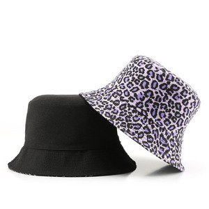 레오파드 프린트 양면 모자 맞춤 로고 선쉐이드 솔리드 컬러 와이드 브림 버킷 햇 야외용 - Product Image 3