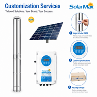 Bomba de Agua Solar Híbrida SolarMax de 750W, 3.5m³/h, 90m, Acero Inoxidable 304, Bomba para Pozos Profundos, Sistema de Extracción de Agua AC/DC