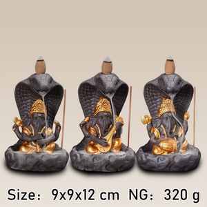 Brûleur d'<span class=keywords><strong>encens</strong></span> <span class=keywords><strong>cascade</strong></span> Ganesha, décorations bouddhistes et hindoues, fontaine de fumée à refoulement pour cônes d'<span class=keywords><strong>encens</strong></span> - Product Image 4