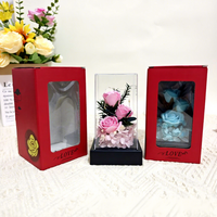 Savon artisanal en forme de rose éternelle, couvercle carré en acrylique, décoration d'intérieur, bouquet pour la Saint-Valentin, la fête des mères, anniversaire, jardin