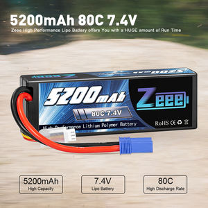 Zeee 7,4 V 80C 5200mAh 2S RC batería Lipo duro caso con EC5 macho para 1/8 RC 1/10 vehículos RC coche camión tanque de X-Maxx Buggy - Product Image 5