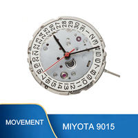 Mouvement de montre automatique japonais Miyota 9015, acier inoxydable, 24 rubis, 28800BPH, 26,00 mm x 3,90 mm, date, OEM, montre personnalisée de qualité supérieure