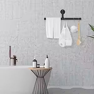 Porte-vêtements mural flottant en tuyau industriel, bricolage, robuste, rustique, vintage, barre à vêtements en métal pour la cuisine - Product Image 4