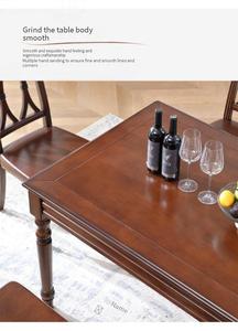 Tavolo da pranzo e sedia in <span class=keywords><strong>legno</strong></span> massello, <span class=keywords><strong>legno</strong></span> <span class=keywords><strong>naturale</strong></span> rettangolare piccolo appartamento casa tavolo da pranzo mobili - Product Image 5
