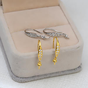 S925 Silver Female Earrings with Earhook Simple DIY Pearl <b>Jewelry</b> Accessories 7-8mm 4181 Empty <b>Tray</b> - Product Image 2