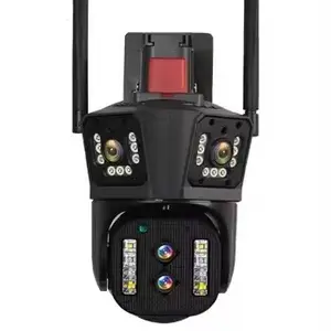 8K WiFi tre schermi quattro 10X Zoom ottico di sicurezza Audio bidirezionale esterno impermeabile IP66 banca di fabbrica Base PTZ Camera