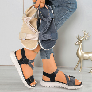 Women Summer Elastic European and American Style Sports Beach <b>Sandals</b> Thick Sole Casual Wedge <b>Sandals</b> - Product Image 4