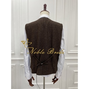 All'ingrosso giacca e giacca da <span class=keywords><strong>uomo</strong></span> <span class=keywords><strong>verde</strong></span> smeraldo gilet di Tweed di alta qualità 3 pezzi monopetto formale da festa - Product Image 6