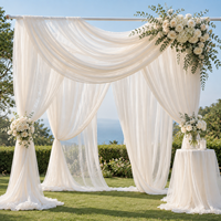 Voilages en mousseline de soie en gros pour arche de mariage, tissu de drapage doux et léger, rideaux de fond pour cérémonie et décoration de mariage
