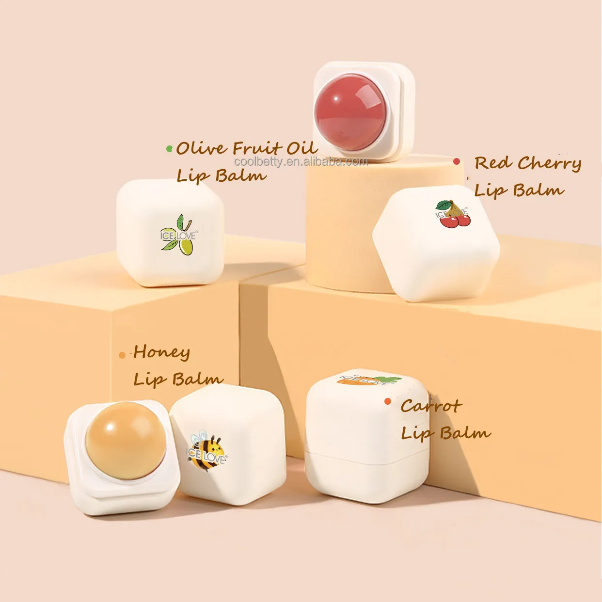 Sugar Cube Cute Lip Balm Lip Moisturizer Fruity Color Lipstick Wholesale Cosmetic Long Lasting Repair Plant Lip Balm