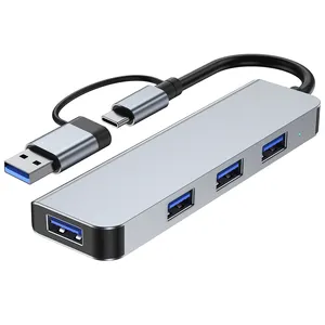 Multiport 4-Port Splitter Hub Uthunderbolt 4 Docking Station USB 3.0+USB2.0*3 Ultra Slim Portable Usb Hub Laptop For Macboo