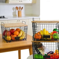 Grote metalen fruitmand voor de keuken, afneembaar snackrek voor aanrechtbladen in de woonkamer, groentenopbergmand