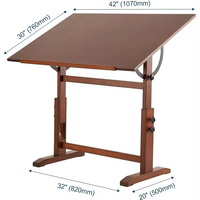 Table de dessin d'artiste en bois de pin massif multifonctionnelle réglable en hauteur et en angle