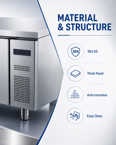 Refrigerador comercial de acero inoxidable con congelador bajo mostrador para <span class=keywords><strong>cocina</strong></span> profesional - Product Image 5