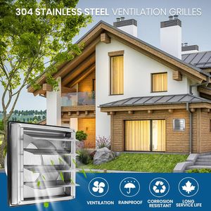 Grille de ventilation moderne en acier inoxydable Zllzpzd 150 mm avec moustiquaire verrouillable et <span class=keywords><strong>clapet</strong></span> anti-retour <span class=keywords><strong>pour</strong></span> montage mural <span class=keywords><strong>extérieur</strong></span> - Product Image 3