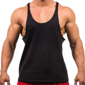 Toptan özel artı boyutu erkekler pamuk Stringer Y geri koşu spor salonu erkek vücut geliştirme Tank Tops