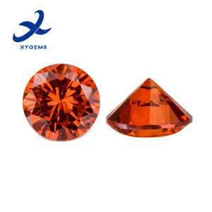 Zirconia cúbica naranja rojo piedra preciosa 0,8mm-10mm 3A circón de color Circular joyería de piedras preciosas artificiales con incrustaciones de piedra desnuda - Product Image 3