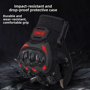 Gants de moto d'été unisexes pour adultes, à doigts complets ou demi-doigts, respirants, anti-chute, pour le cyclisme, coupe-vent - Product Image 4