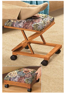 Mecedora portátil, cubierta de madera, comodidad ajustable, reposapiés, taburete plegable para relajar los pies - Product Image 3