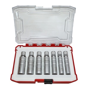 7 Pcs 12pt Magnetic Thin Wall <strong>Spark</strong> <strong>Plug</strong> <strong>Socket</strong> Universal Joint 3/8-Inch Drive Swivel <strong>Socket</strong> Removal Tool Set - Product Image 1