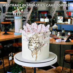 Nuevo Adorno Acrílico <span class=keywords><strong>para</strong></span> <span class=keywords><strong>Pastel</strong></span> con Diseño Abstracto <span class=keywords><strong>de</strong></span> Líneas Simples <span class=keywords><strong>de</strong></span> Gimnasta <span class=keywords><strong>para</strong></span> el Día <span class=keywords><strong>de</strong></span> San Valentín - Product Image 2