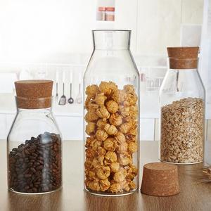 Conteneur en verre <span class=keywords><strong>de</strong></span> cuisine professionnel durable, <span class=keywords><strong>de</strong></span> grande taille, transparent, réutilisable, <span class=keywords><strong>de</strong></span> qualité alimentaire, en borosilicate, avec couvercles en liège - Product Image 6