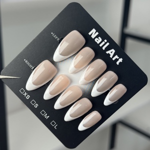 Faux ongles français épais faits à la main, qualité supérieure, application <span class=keywords><strong>facile</strong></span>, durables, pour usage quotidien - Product Image 1