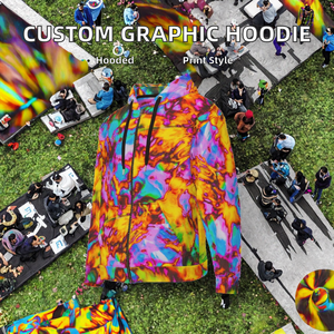 Sweat à capuche zippé pour homme personnalisé, hiver, écologique, 100% coton, imprimé par transfert thermique, design graphique, coupe régulière, fermeture à cordon - Product Image 2