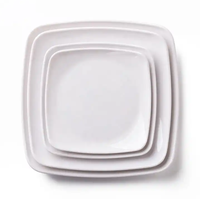 Vaisselle écologique pas chère en mélamine carrée pour restaurants et usage domestique, assiettes en plastique pour riz et nouilles