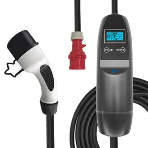 Khons Smart Type 2 Portable EV Charger 32A 7kw Adjustable With Timer LCD Display Level 2 Ev Charger