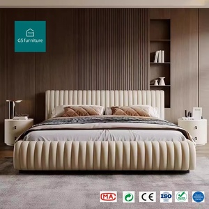 Cama de Tela Moderna y Sencilla, Estilo Nórdico de Lujo Ligero, Tatami de Tela Tecnológica, Cama Grande para Dormitorio Principal, Personalizable - Product Image 1