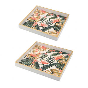 VENTA Juego de té Bandeja de laca de animales tropicales, bandeja decorativa hecha a mano de Vietnam, regalos temáticos de jungla y venta al por mayor de Vietnam - Product Image 1