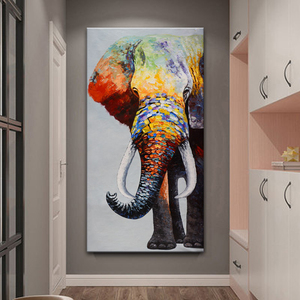 Tableau mural en toile de grande taille représentant un éléphant africain, peinture à l'huile de haute qualité, vente en gros, <span class=keywords><strong>TOPART</strong></span> - Product Image 4