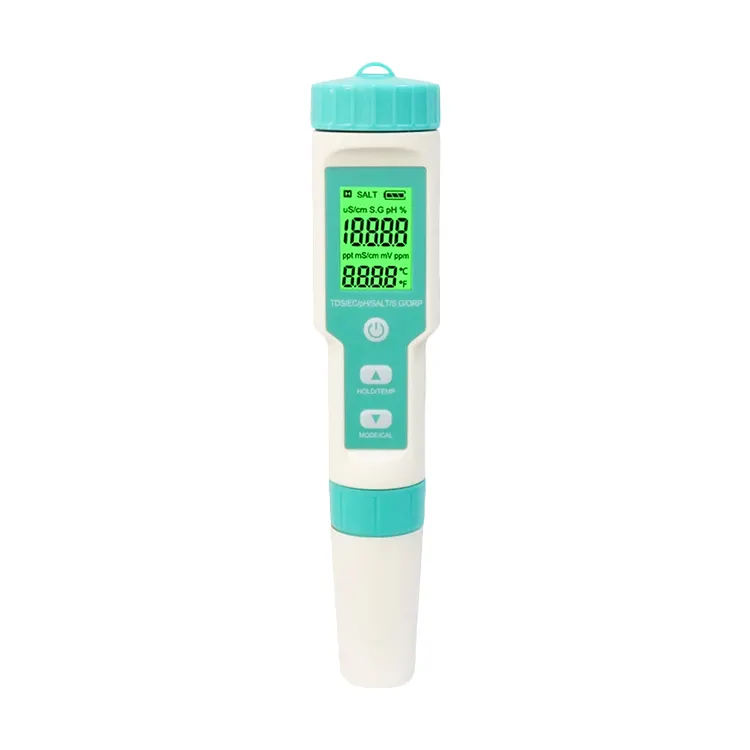 Medidor Digital de PH 7 en 1, probador multifuncional de calidad del agua, salinidad, SG, ORP, temperatura