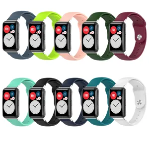 2021 ספורט סיליקון Watchbands צבעוני החלפת צמיד להקת שעון עבור Huawei שעון רצועת Fit
