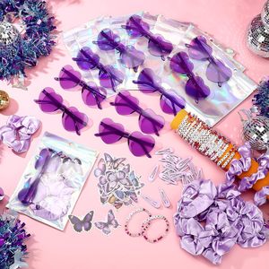 134 Piezas Set <span class=keywords><strong>de</strong></span> Regalo <span class=keywords><strong>de</strong></span> Amistad Kpop para Fiesta Disco: Pulseras, Gafas <span class=keywords><strong>de</strong></span> Sol, Scrunchies <span class=keywords><strong>de</strong></span> Satén, Pinzas, Pegatinas y Cremallera - Product Image 1