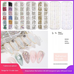 อุปกรณ์ตกแต่งเล็บ BIN New 3D 12 ช่อง ลายคริสตัล AB รูปหัวใจ ดีไซน์พิเศษ - Product Image 2