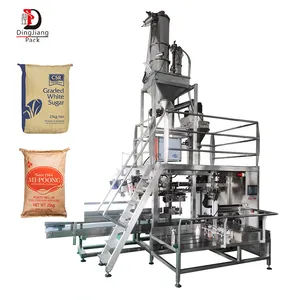 Mesin pengepakan tepung 20kg mesin pembungkus gandum 25 kg untuk tepung pisang