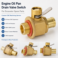Soupape de vidange de carter d'huile moteur OEM M8 H59 en laiton usiné CNC, nickelée, pour pièces de rechange d'excavatrice, kits d'entretien diesel