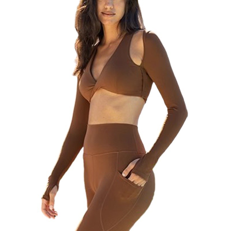 High-end Women's Lightweight Solid Seamless Spring Autumn Long-sleeved Yoga Top for Sweat-Wicking Tight-fitting Outdoor Fitness