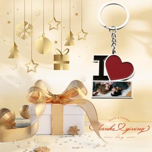 Regalo de San Valentín para Parejas, Llaveros de Corazón de Aleación de Zinc, Impresión por Transferencia Térmica, Llavero Ligero de Lujo y Alta Calidad para Enamorados - Product Image 5