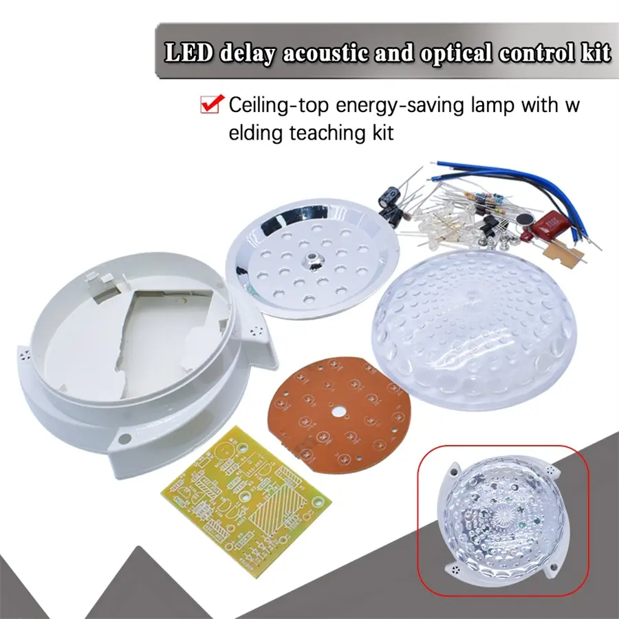 LED acousto-optic control kit time delay switch top suction energy-saving lamp kit student welding teaching training course