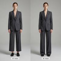 Pantalon de costume formel noir taille haute pour femmes grandes, avec boutons dorés, style vintage, coupe large, entrejambe personnalisé